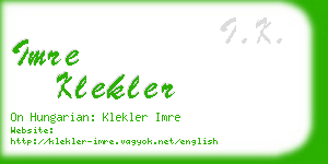 imre klekler business card